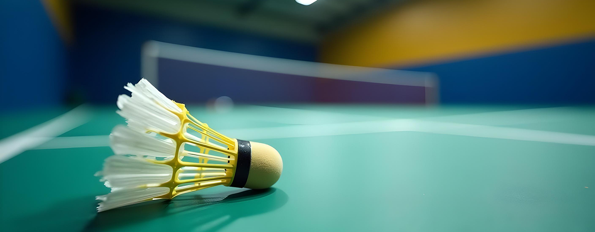 Shuttlecock is on ground