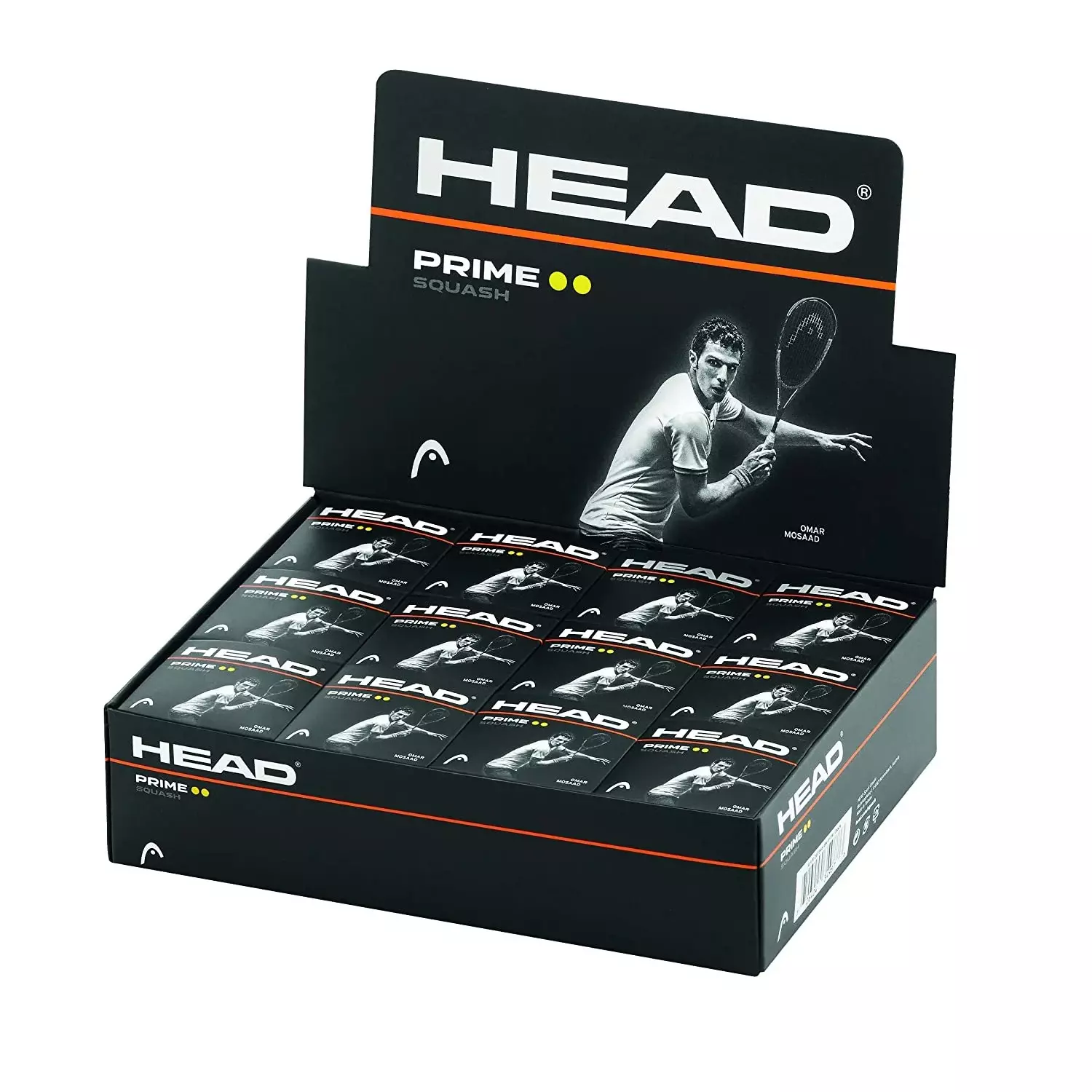 HEAD Prime Double Dot Squash Balls (12 Pcs)